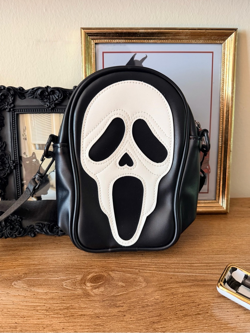 Ghostface Scream Black Crossbody Bag